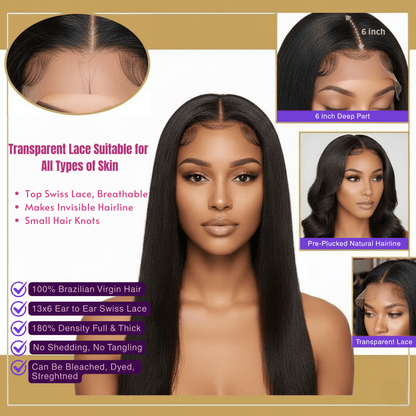 Brazilian Straight Transparent Lace Closure Wig - Zodi's Hair